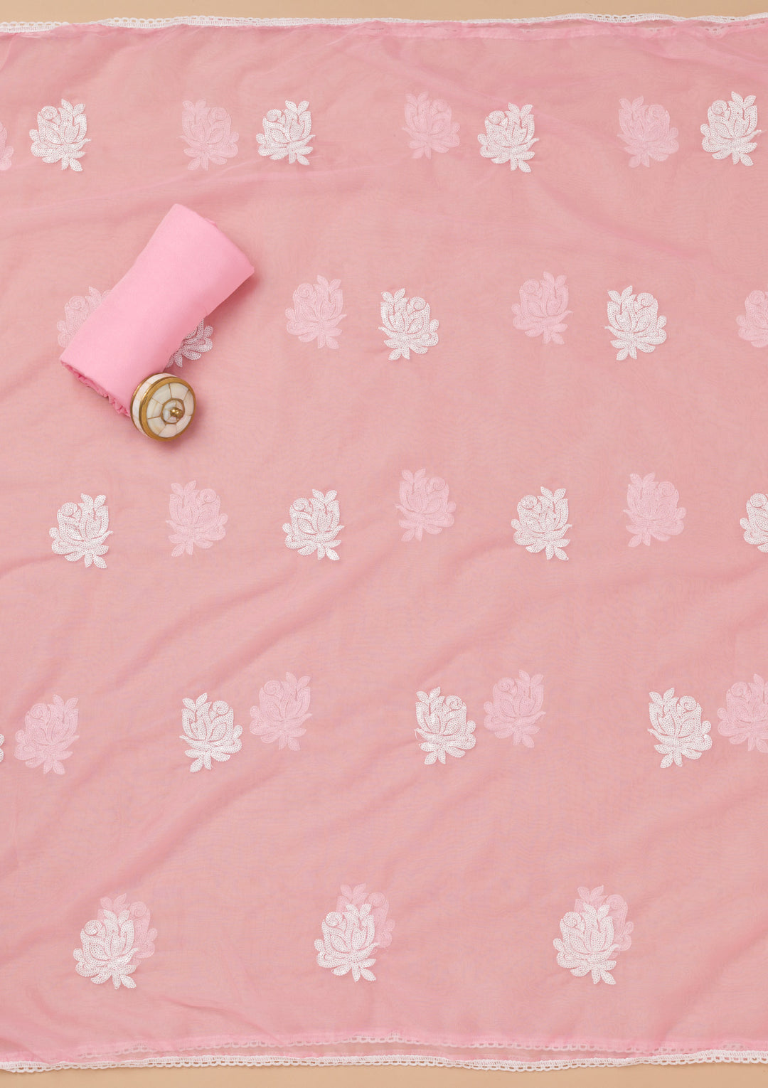 Pink Printed Tissue Unstitched Salwar Suit