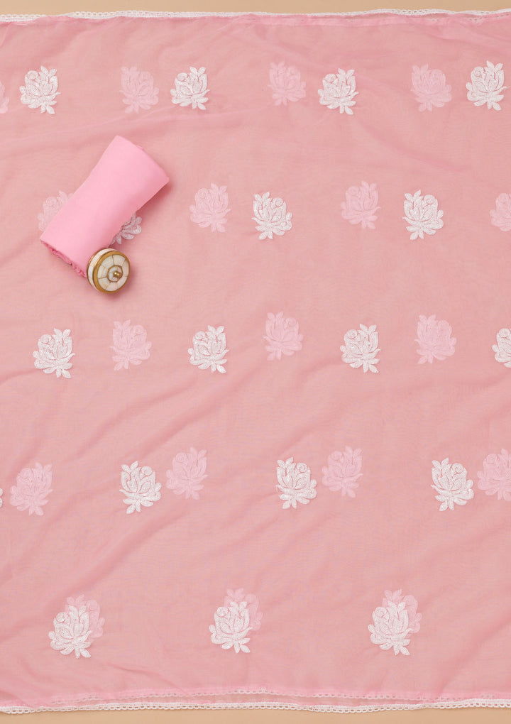 Pink Printed Tissue Unstitched Salwar Suit