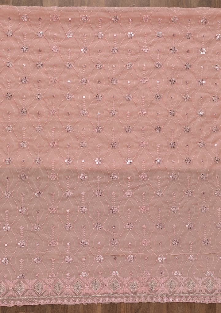 Pink Sequins Georgette Unstitched Salwar Suit
