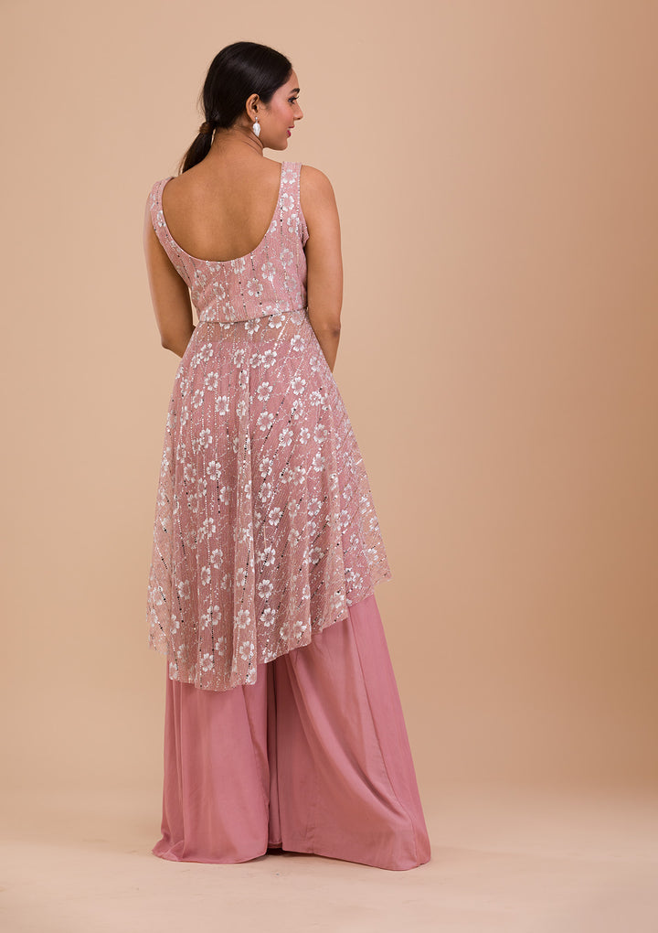 Pink Sequins Shimmer Readymade Salwar Suit-Koskii