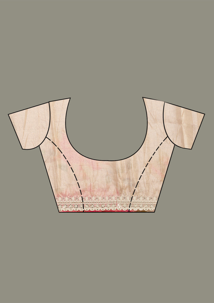Pink Sequins Tissue Saree