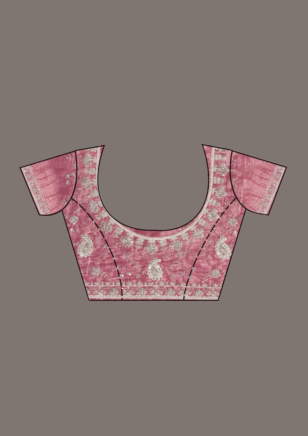 Pink Sequins Tissue Saree