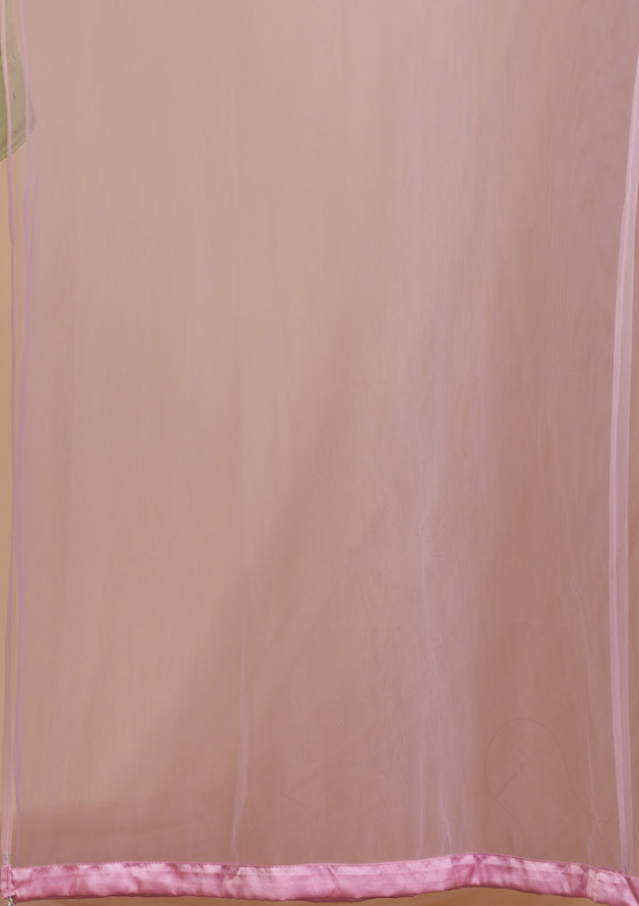 Pink Stonework Net Readymade Lehenga