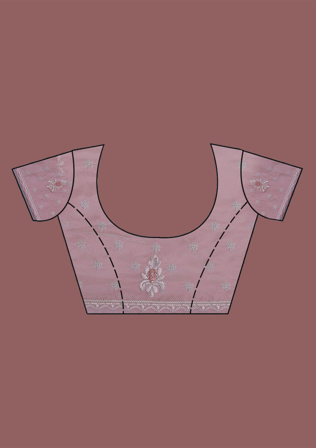 Pink Stonework Semi Crepe Designer Saree