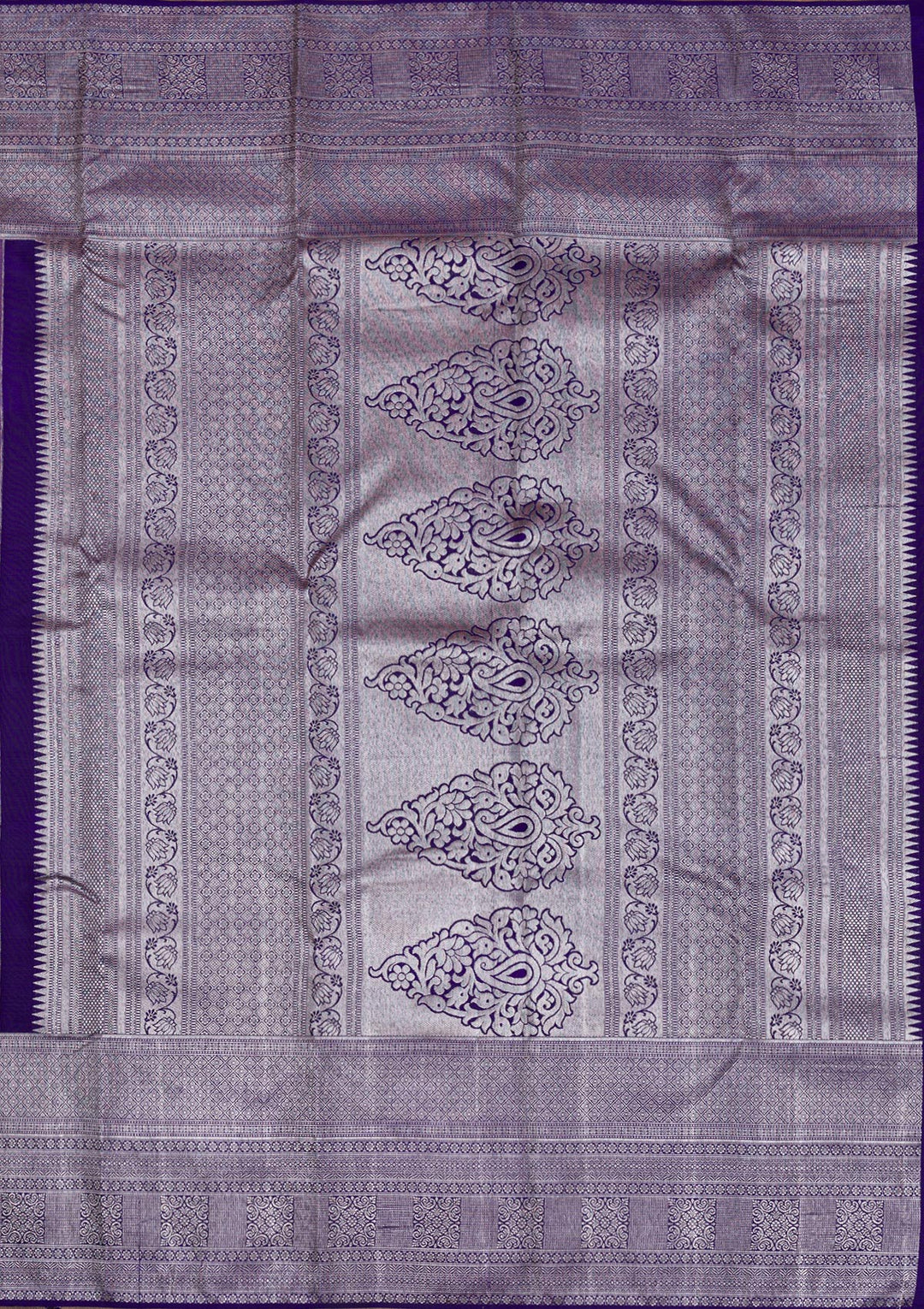Pink Silver Zariwork Kanjivaram Pure Silk Saree