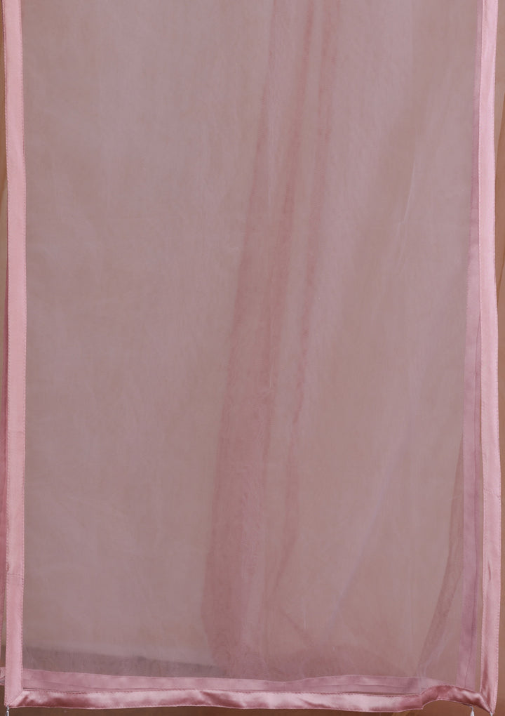 Pink Stonework Net Readymade Lehenga