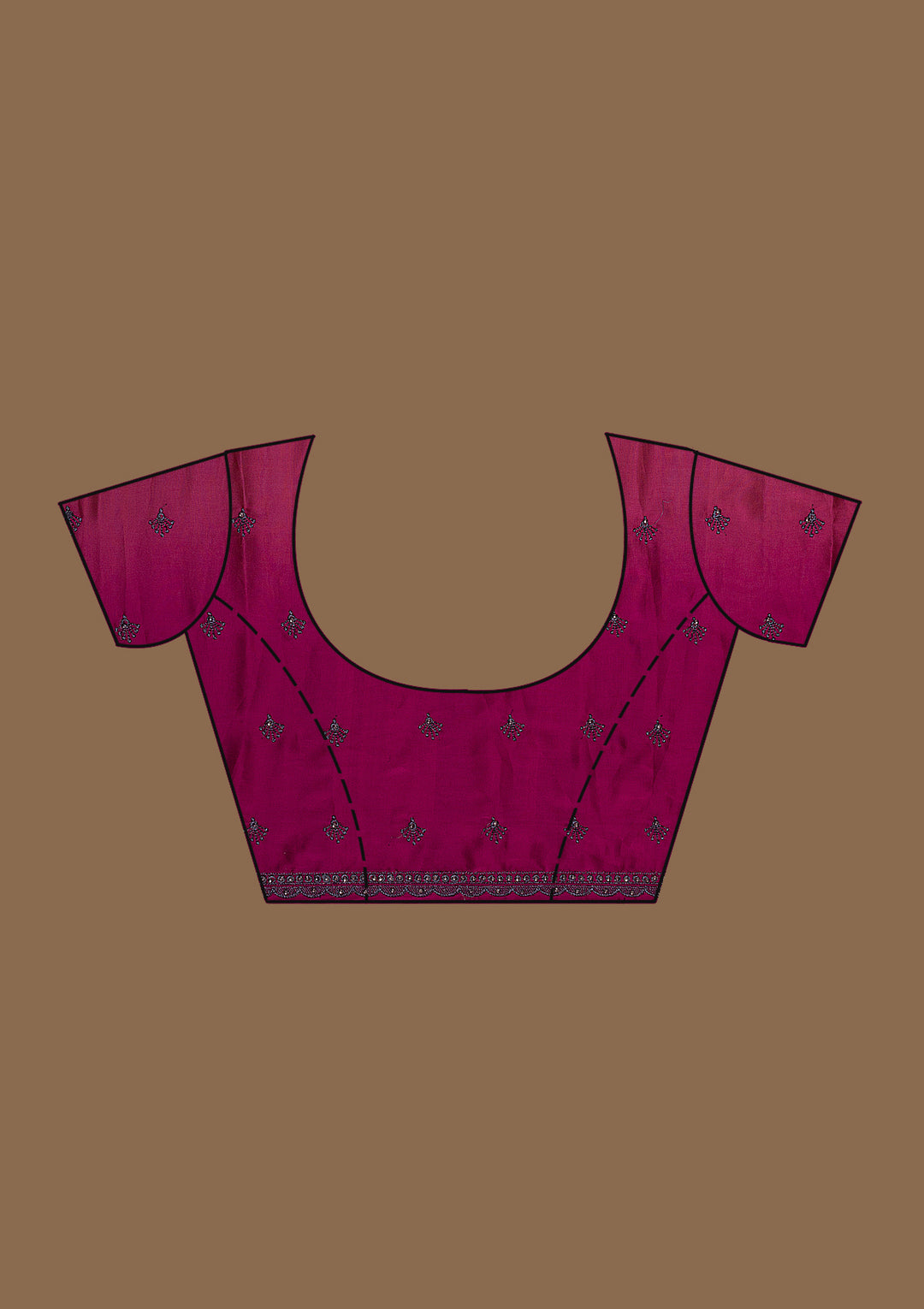 Pink Stonework Satin Saree-Koskii