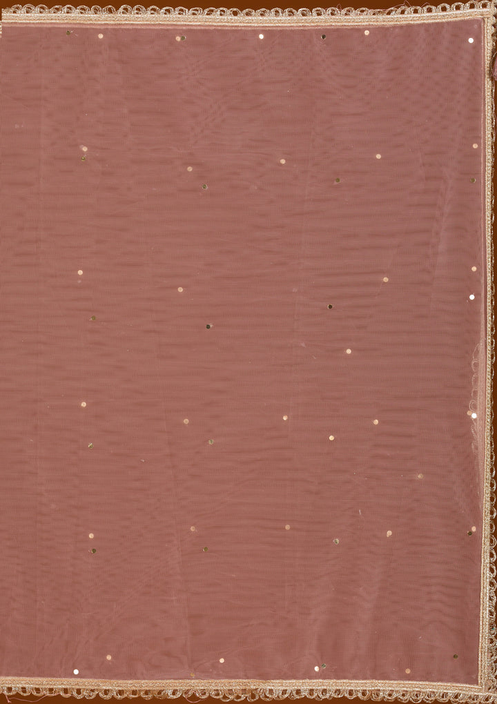 Pink Stonework Semi Crepe Readymade Salwar Suit