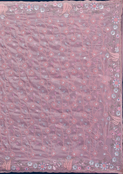 Pink Stonework Tissue Saree
