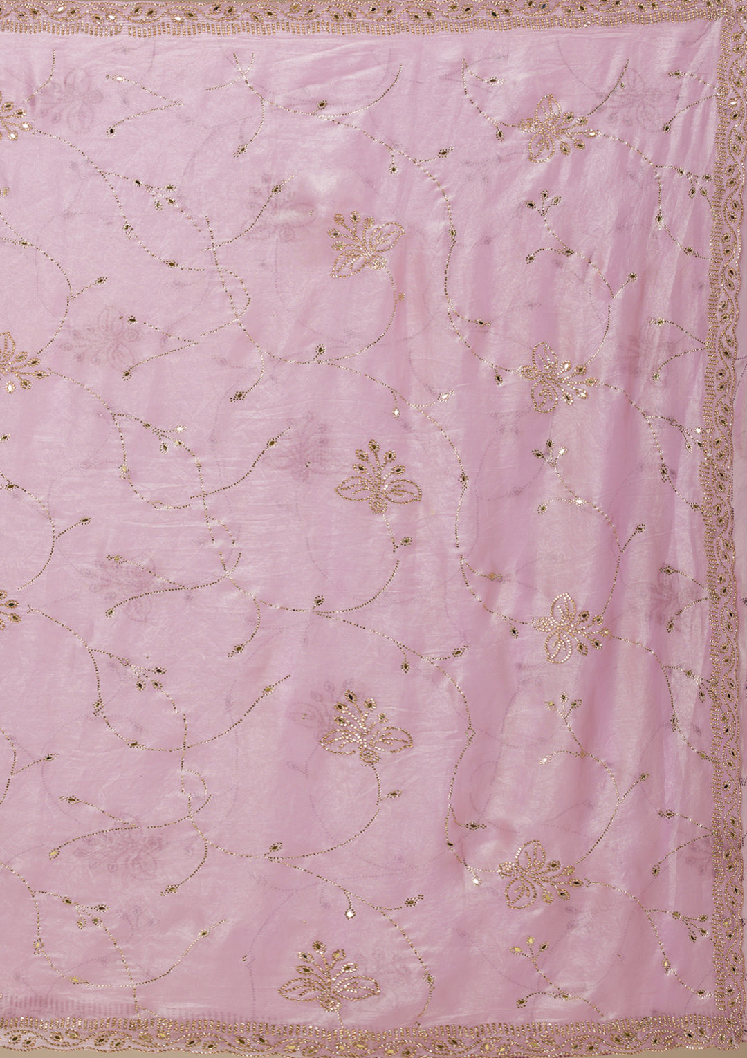 Pink Stonework Tissue Saree