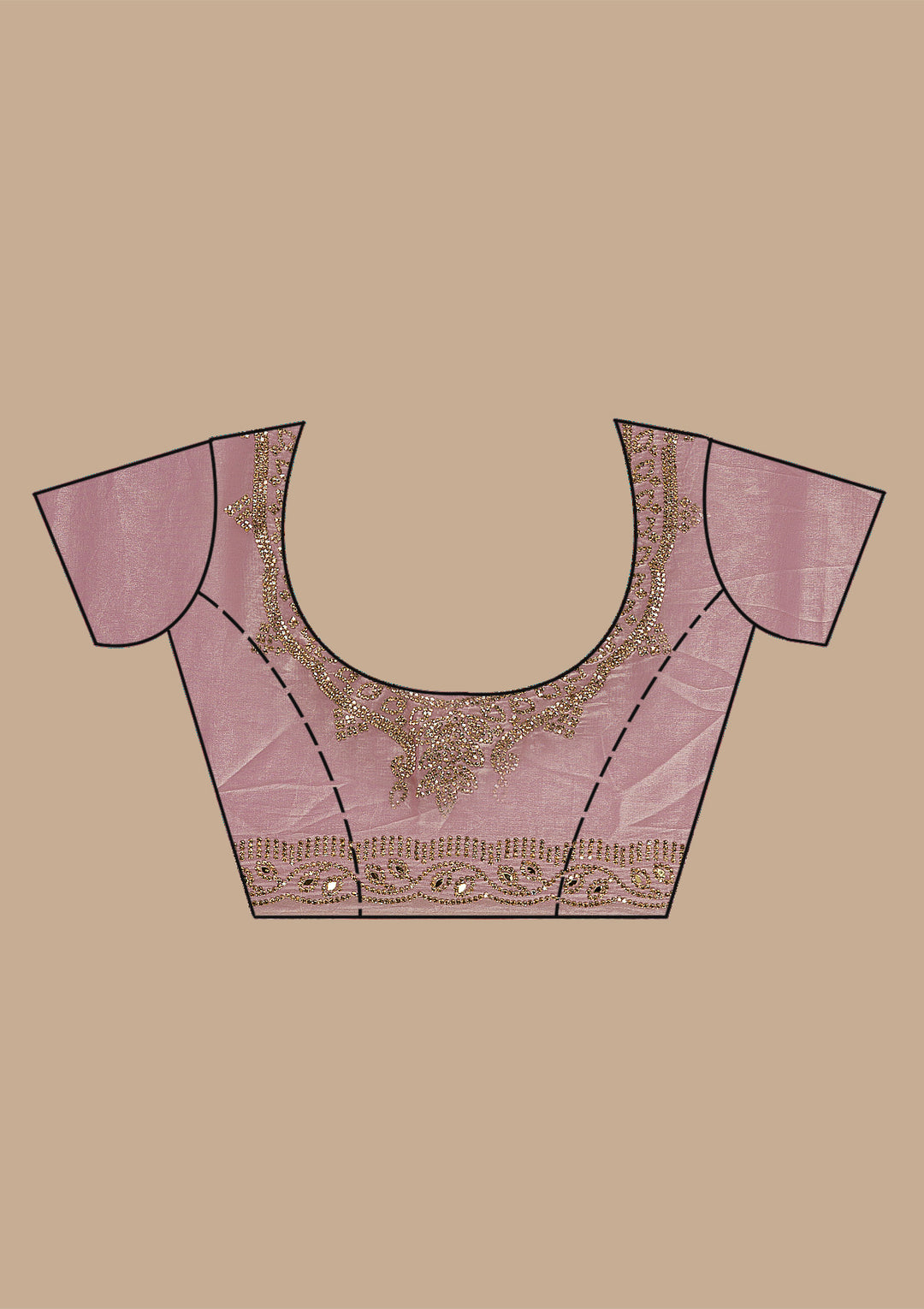 Pink Stonework Tissue Saree
