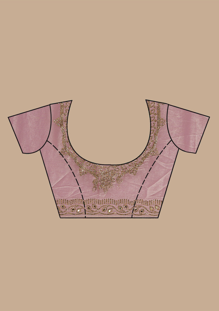 Pink Stonework Tissue Saree
