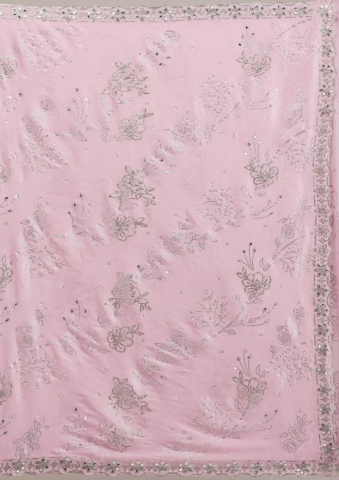 Pink Stonework Tissue Saree
