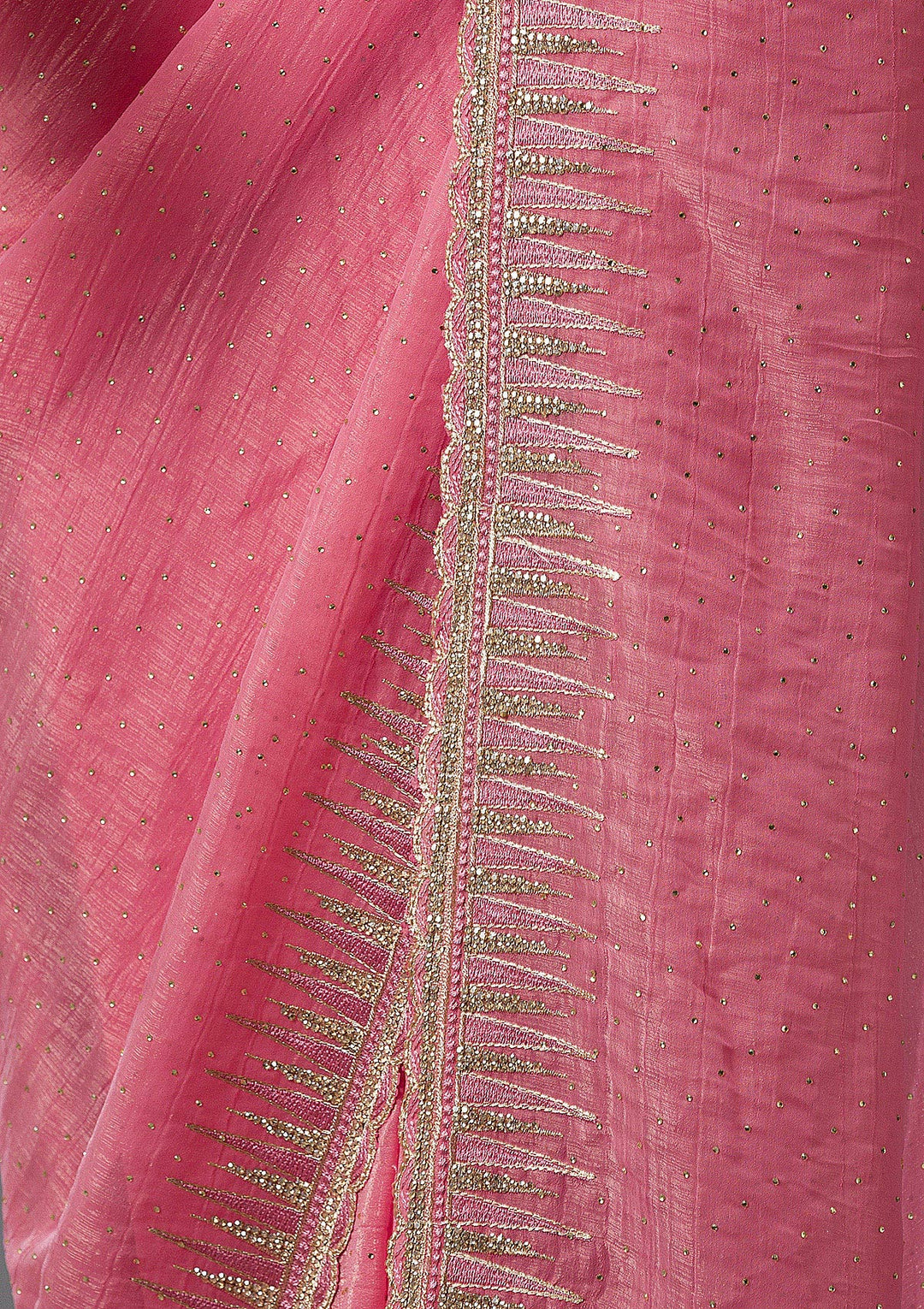 Pink Stonework Tissue Saree