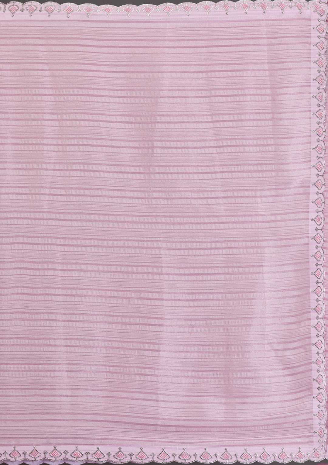 Pink Swarovski Georgette Saree