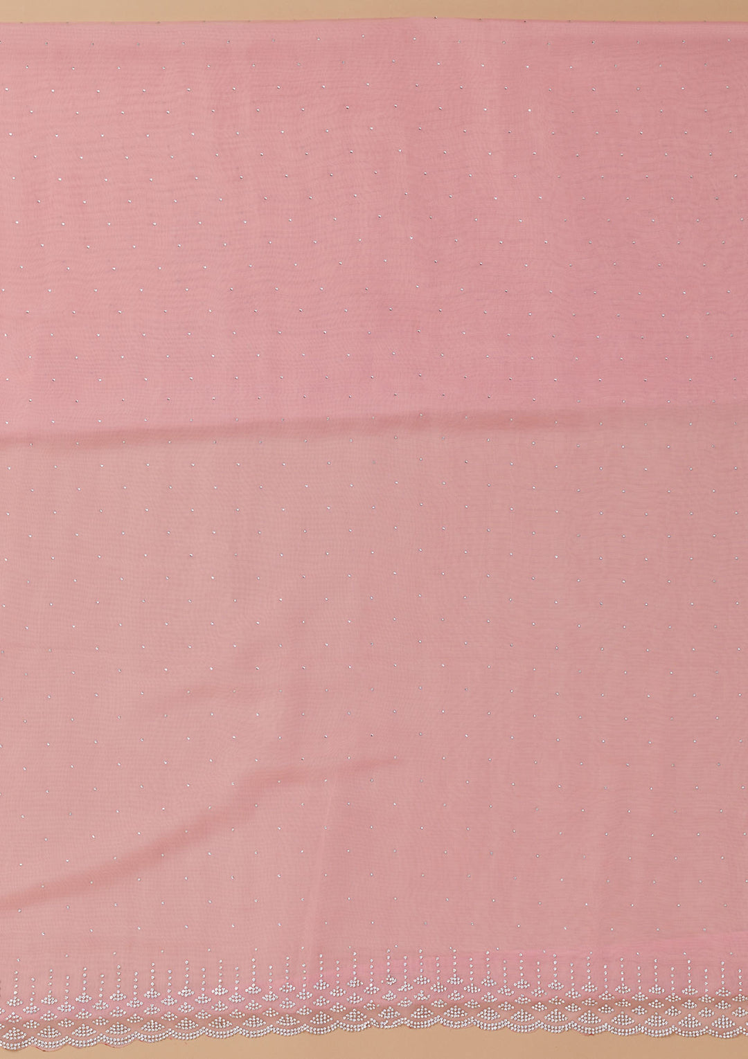 Pink Swarovski Organza Unstitched Salwar Suit