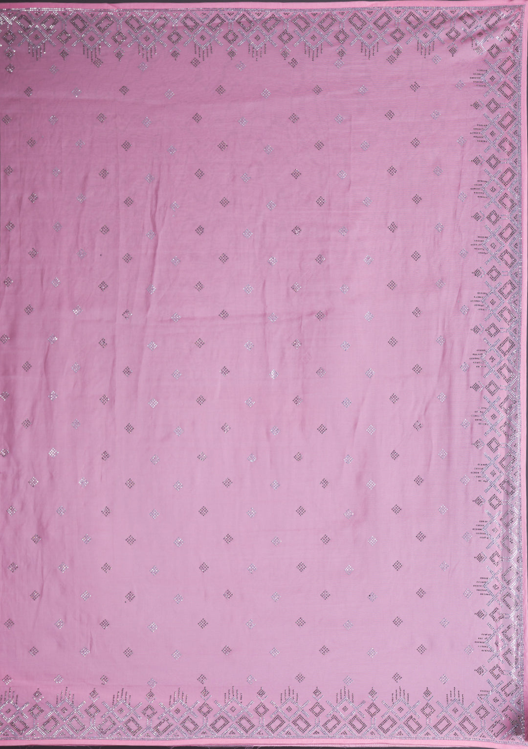 Pink Swarovski Satin Saree