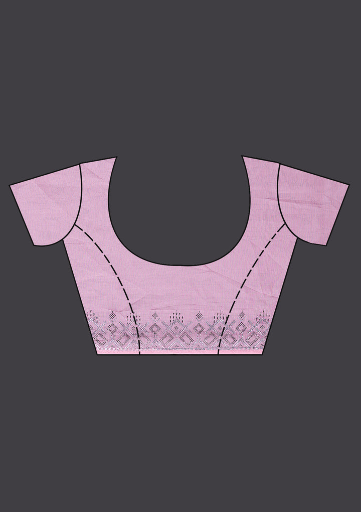 Pink Swarovski Satin Saree