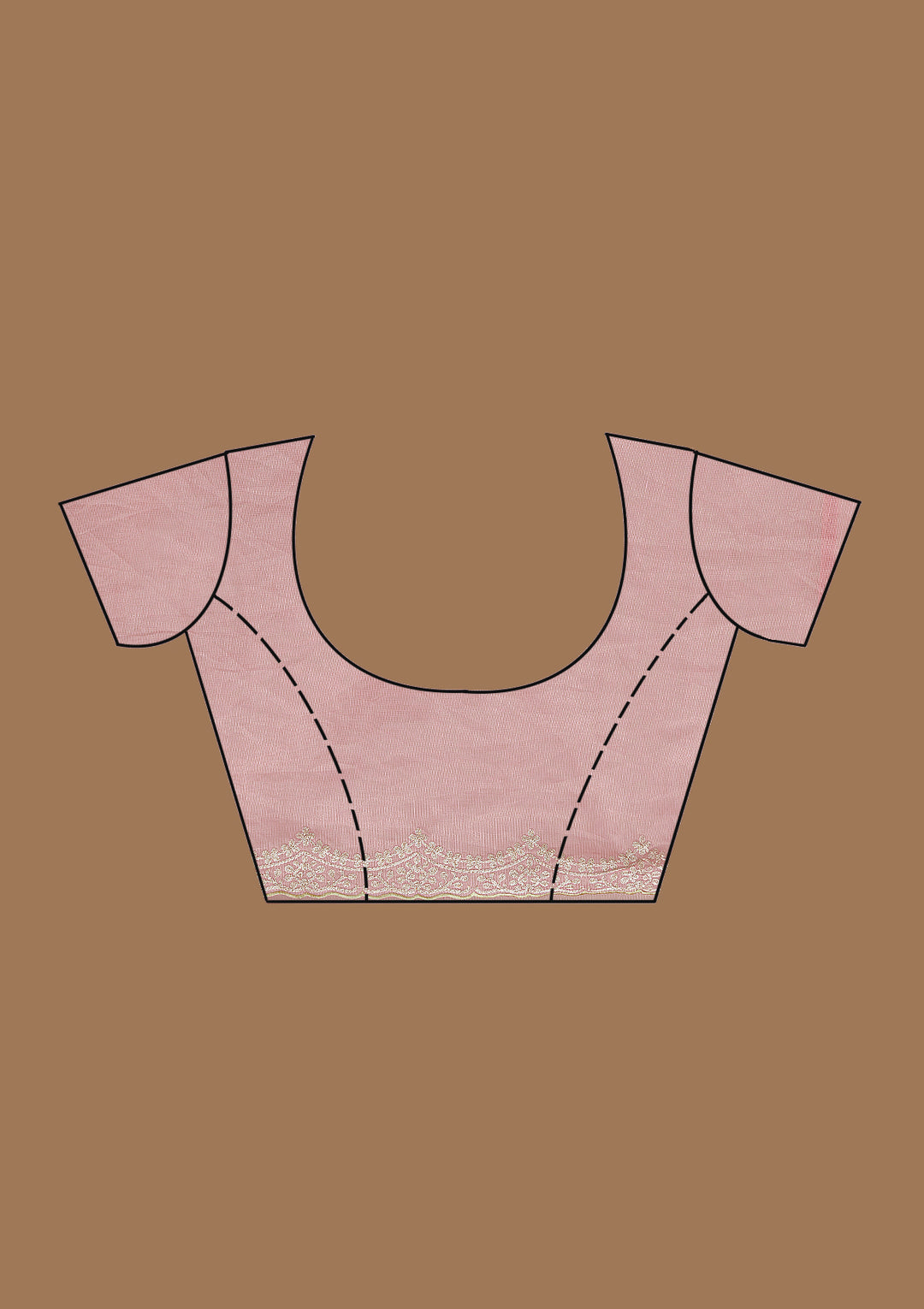 Pink Threadwork Tissue Saree