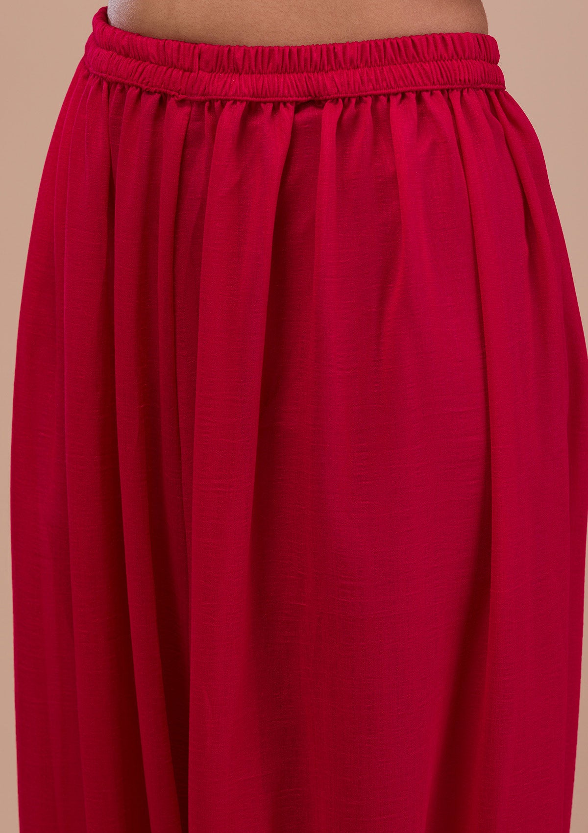 Pink Zariwork Art Silk Readymade Salwar Suit