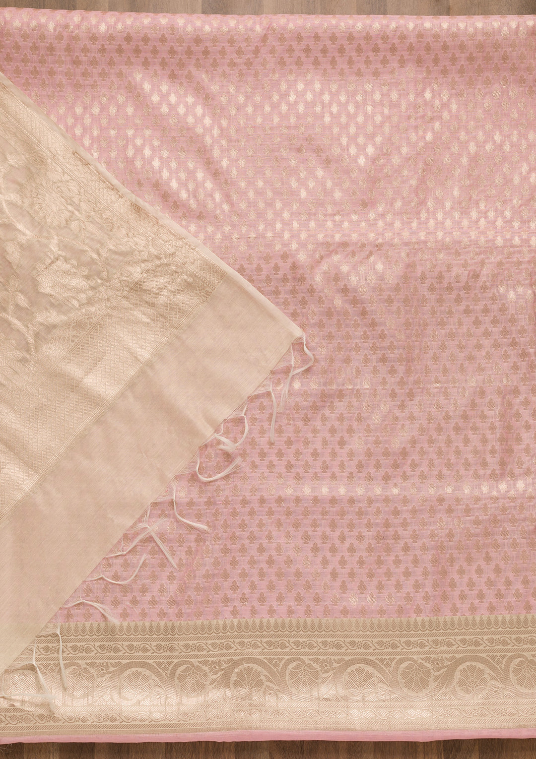 Pink Zariwork Banarasi Unstitched Salwar Suit