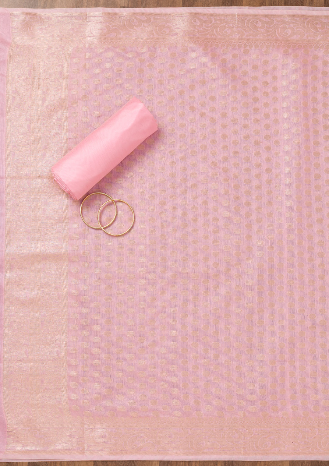 Pink Zariwork Banarasi Unstitched Salwar Suit