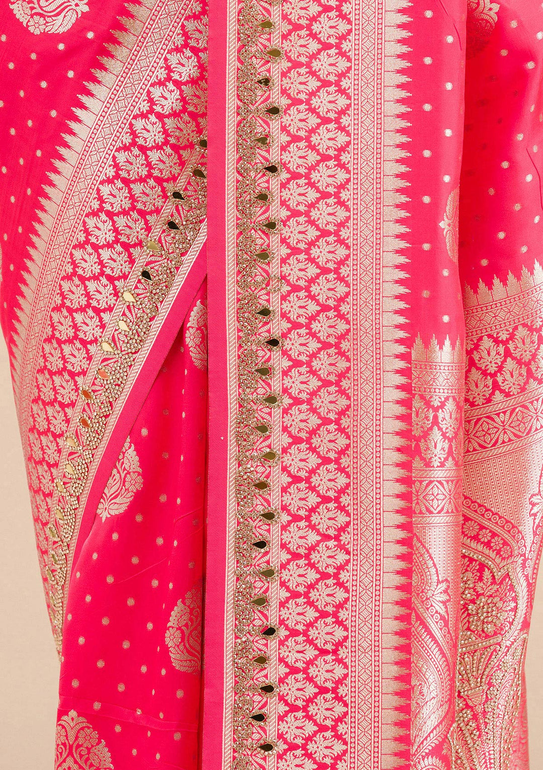 Pink Zariwork Banarasi Silk Saree