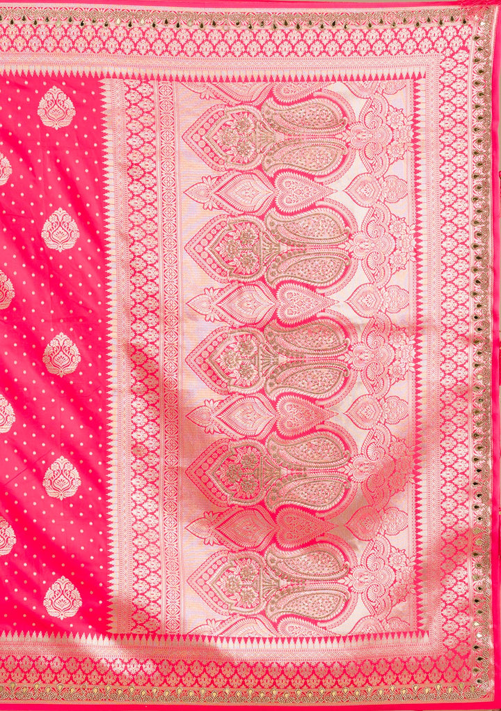 Pink Zariwork Banarasi Silk Saree