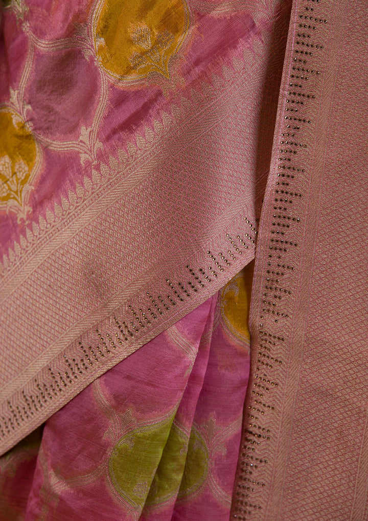 Pink Zariwork Brocade Saree
