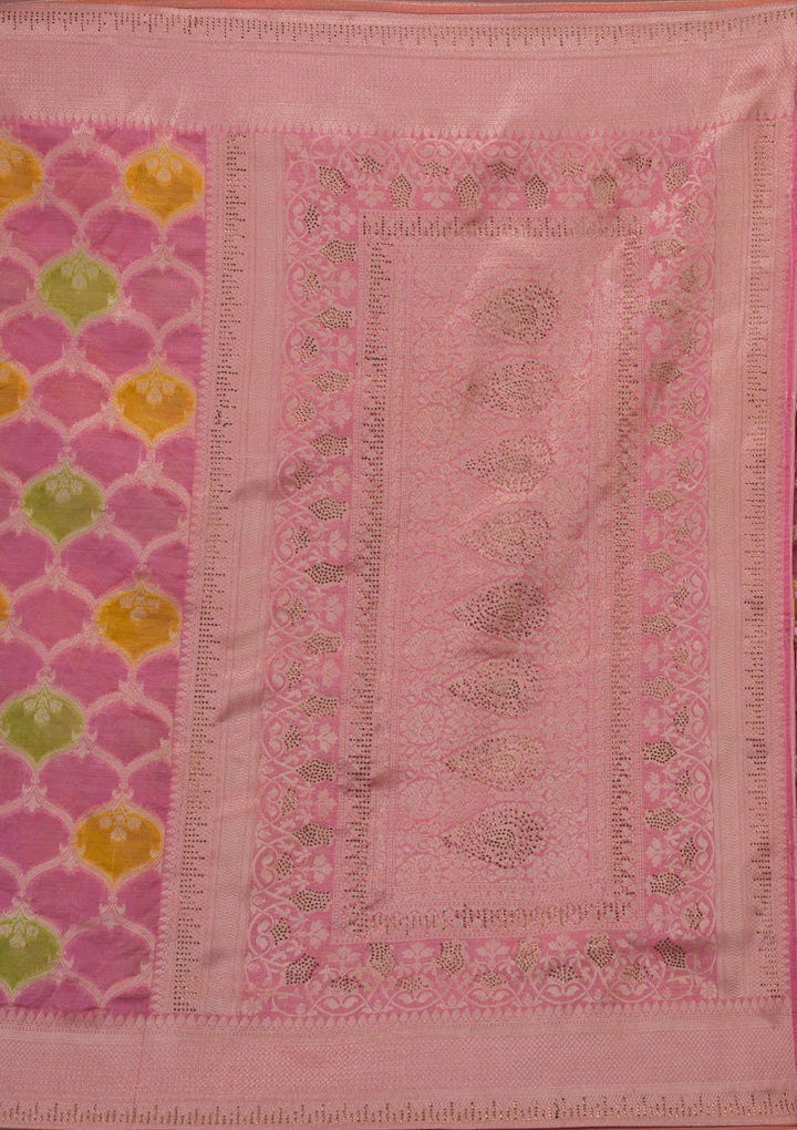 Pink Zariwork Brocade Saree