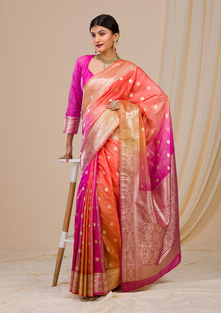 Pink Zariwork Banarasi Silk Saree