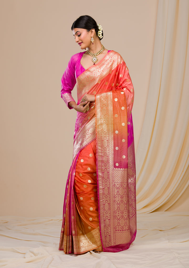 Pink Zariwork Banarasi Silk Saree