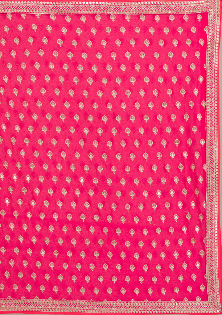 Pink Zariwork Georgette Gown