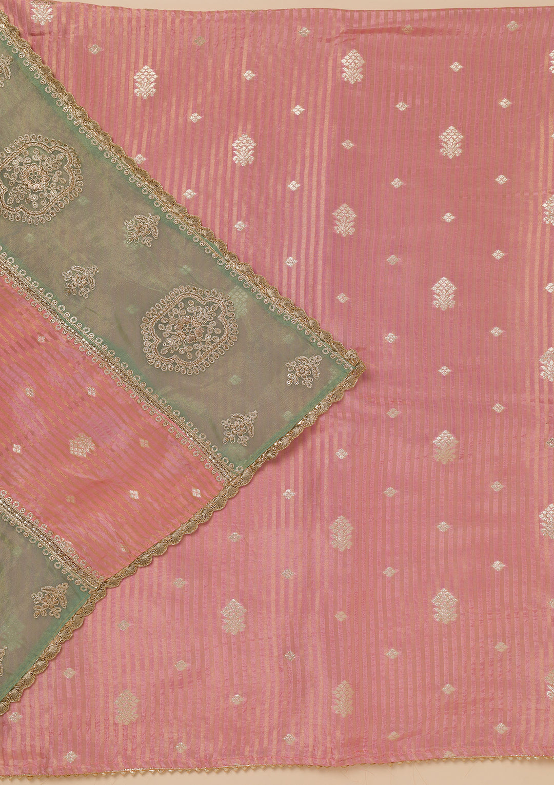 Pink Zariwork Georgette Unstitched Salwar Suit