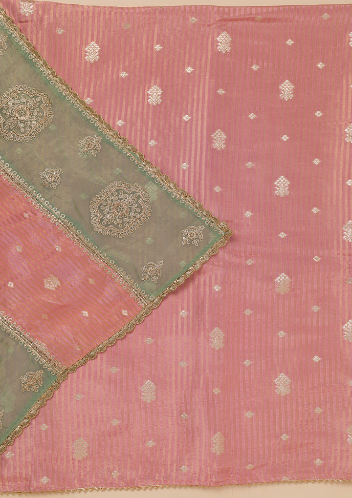 Pink Zariwork Georgette Unstitched Salwar Suit