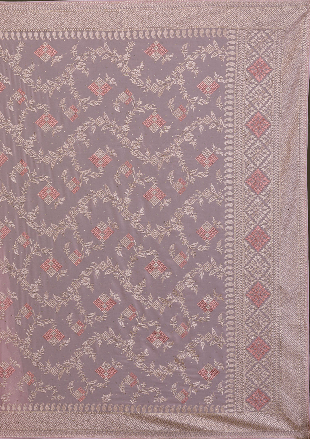 Pink Zariwork Georgette Saree