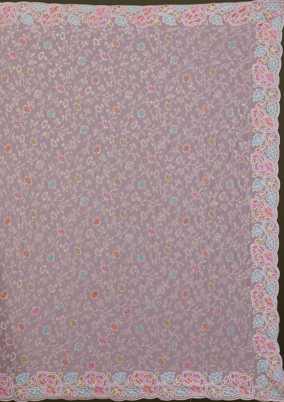 Pink Zariwork Georgette Saree