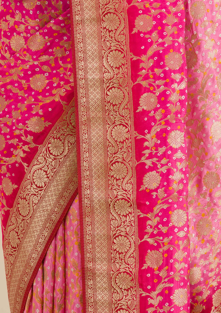 Pink Zariwork Georgette Saree