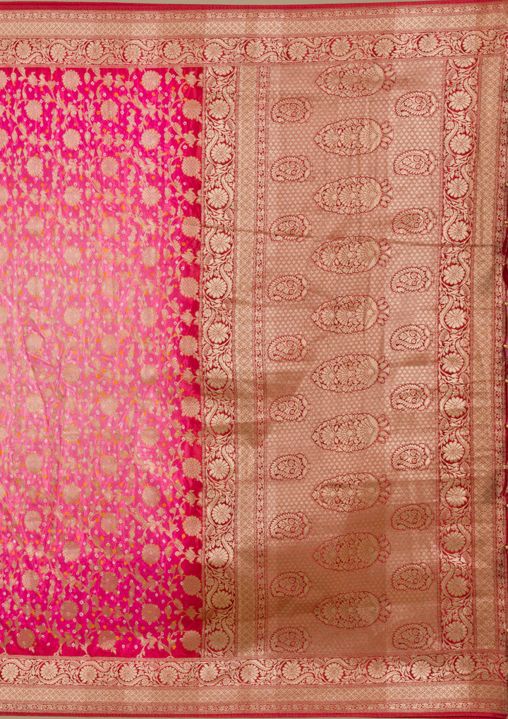 Pink Zariwork Georgette Saree