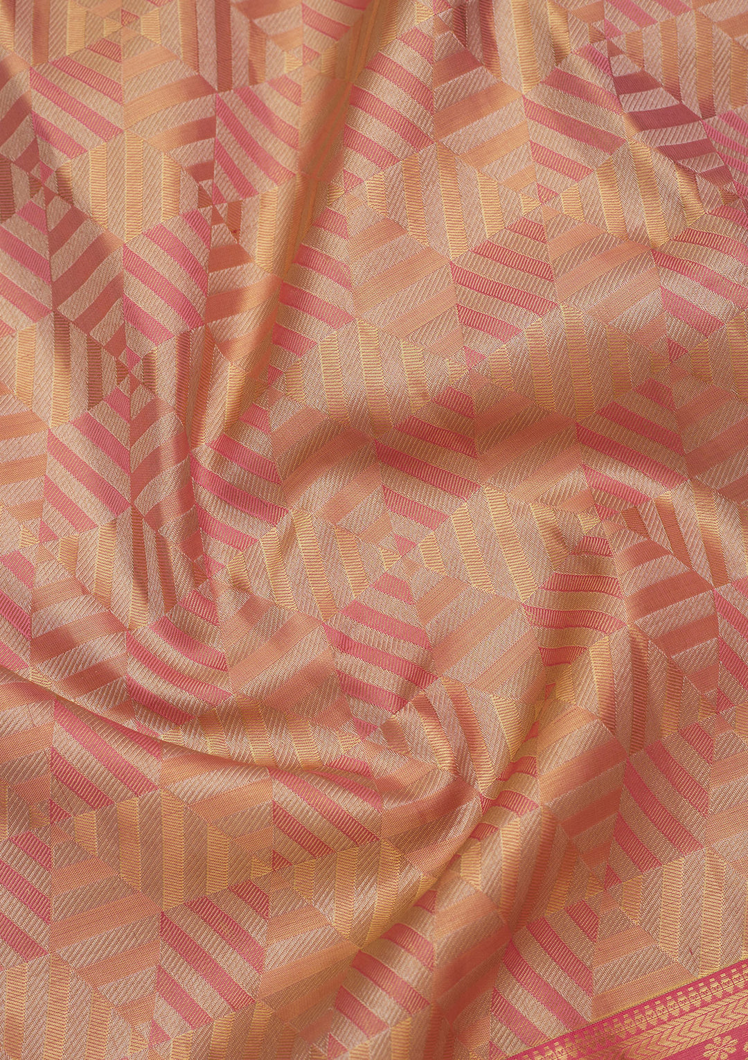 Peach Zariwork Pure Silk Saree