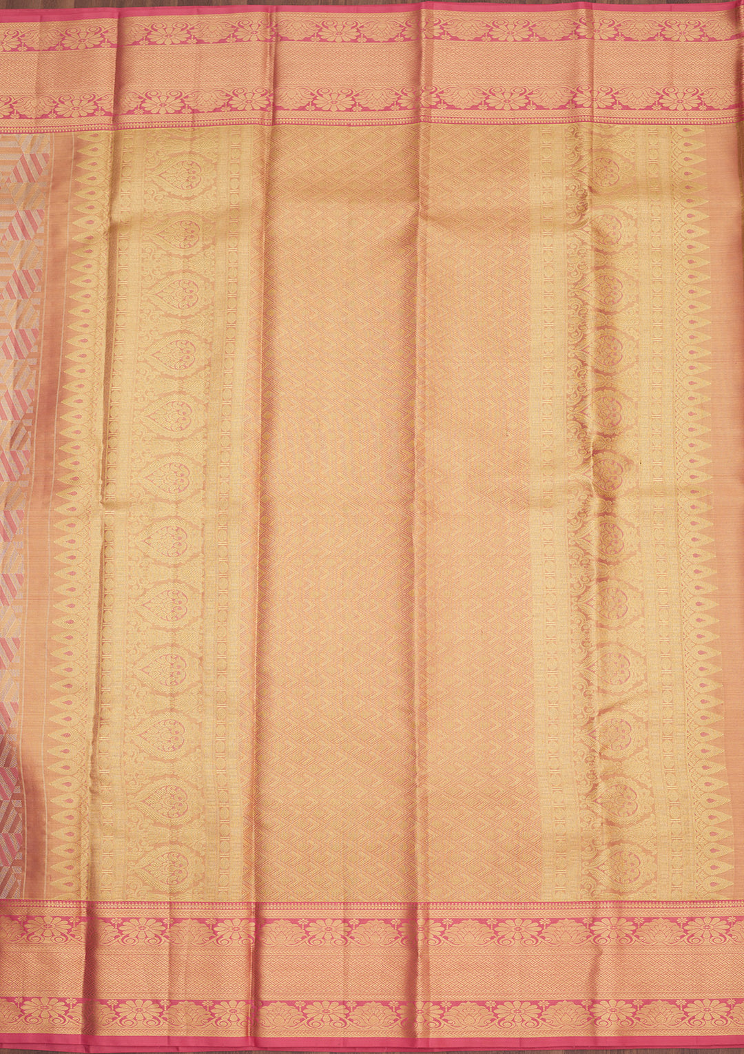 Peach Zariwork Pure Silk Saree