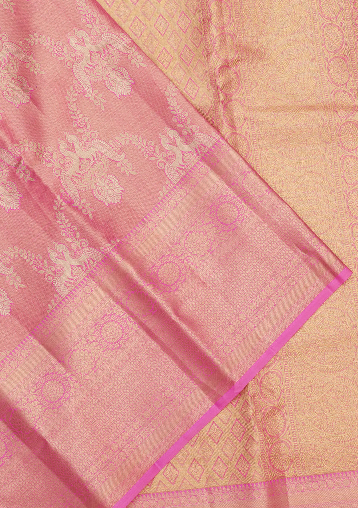 Pink Zariwork Pure Silk Saree