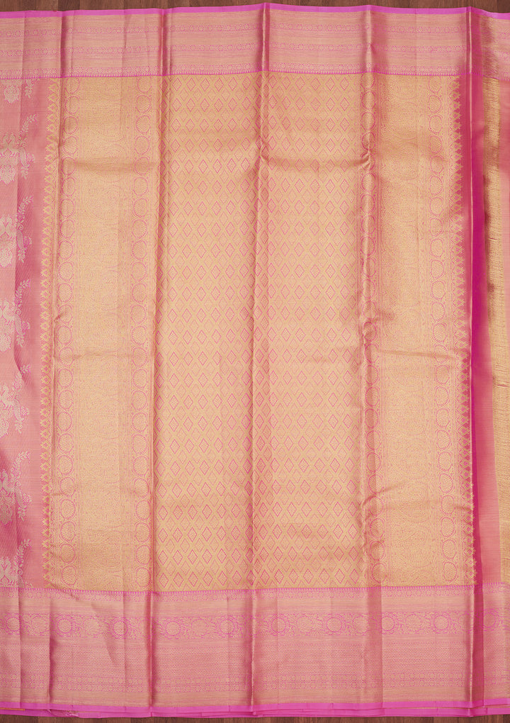 Pink Zariwork Pure Silk Saree