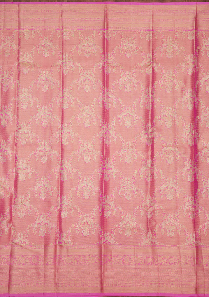 Pink Zariwork Pure Silk Saree