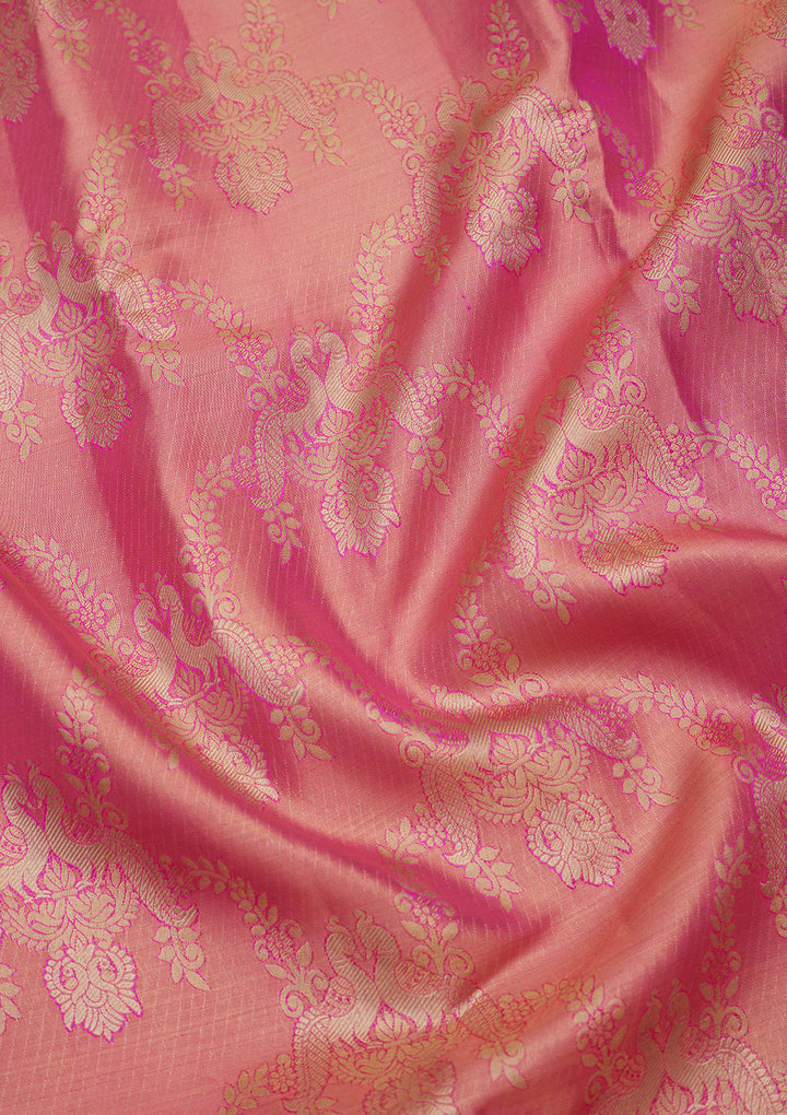 Pink Zariwork Pure Silk Saree