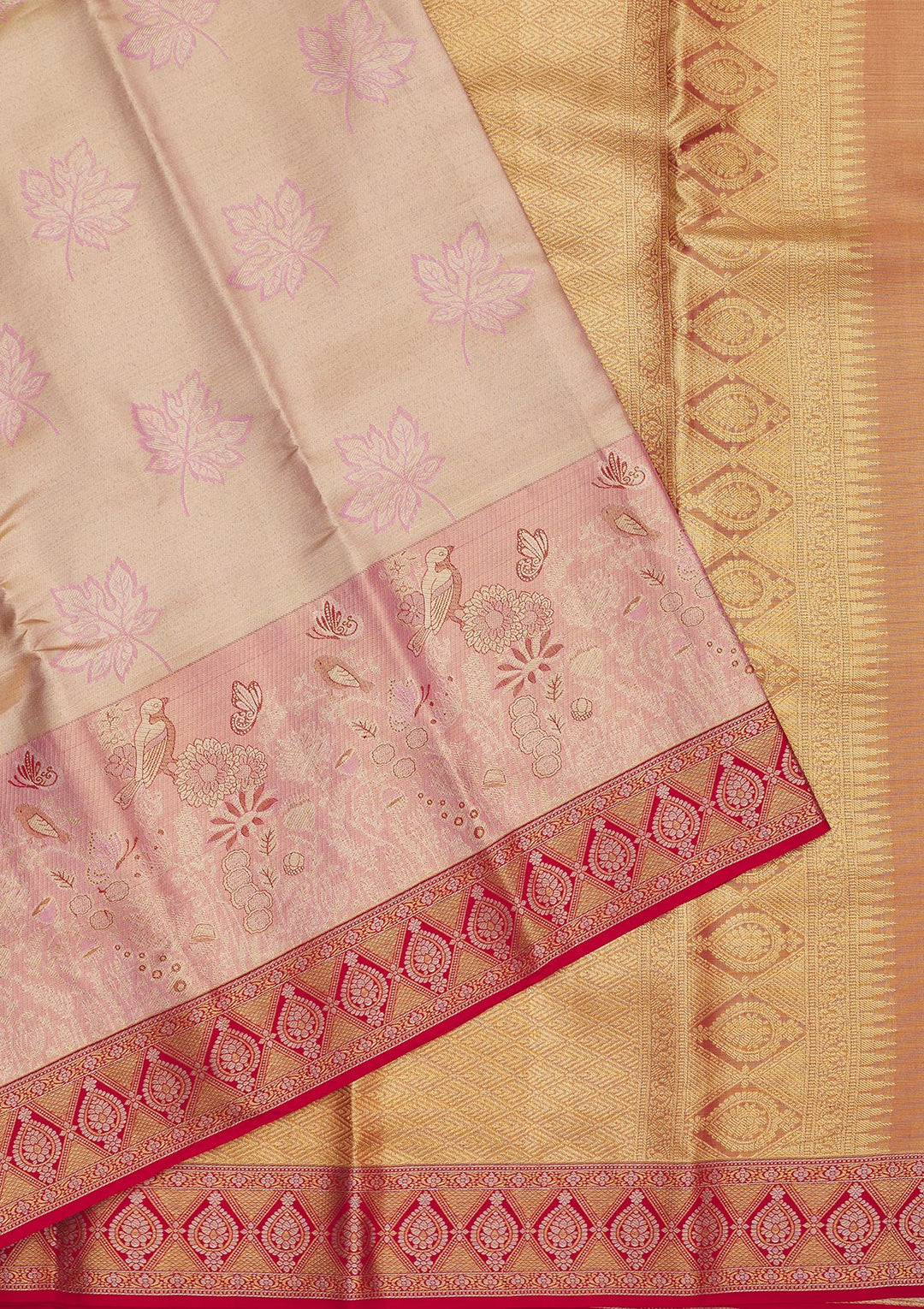 Pink Zariwork Pure Silk Saree