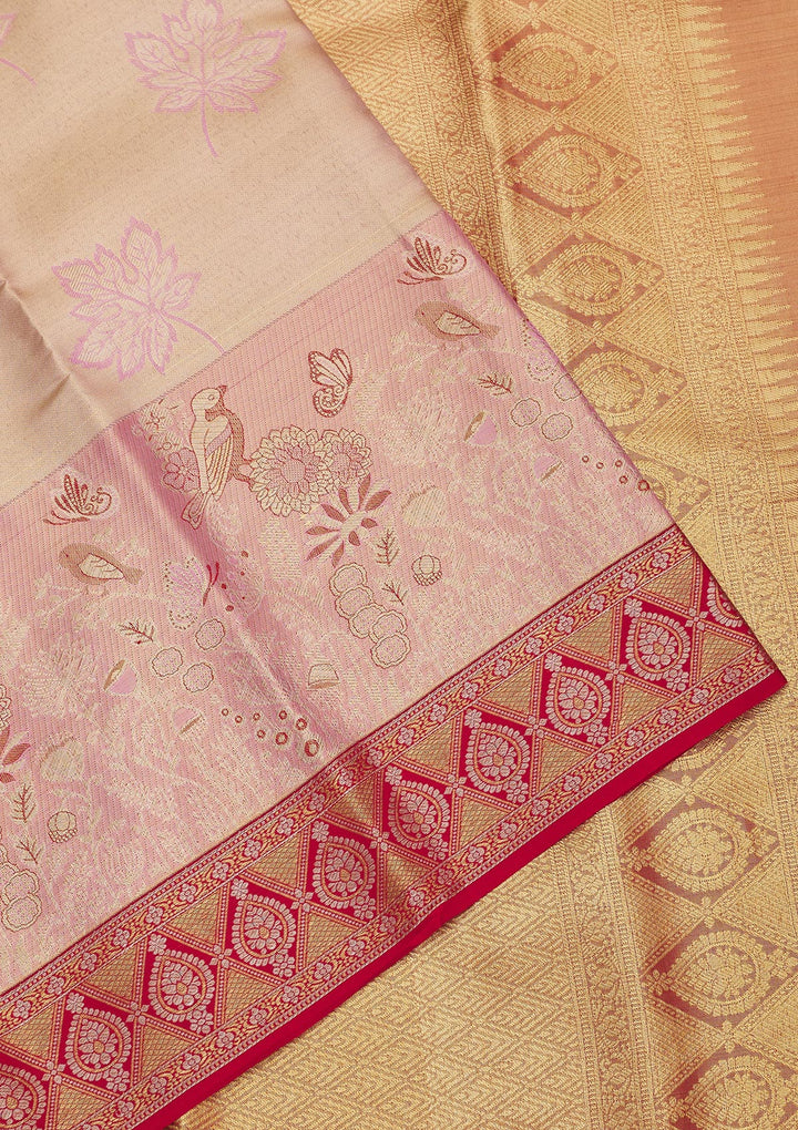 Pink Zariwork Pure Silk Saree