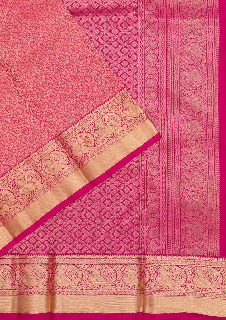 Pink Zariwork Pure Silk Saree