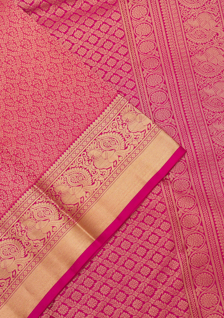 Pink Zariwork Pure Silk Saree