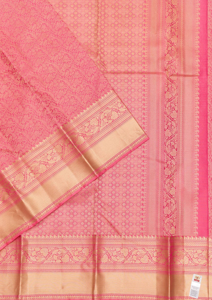 Pink Zariwork Kanjivaram Pure Silk Saree